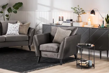 Trend 2-seters Fløyelssofa - Mørk grå - Møbler - Sofaer - Fløyelssofaer