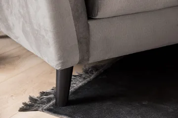 Trend 3-seter Rektangulær Fløyelssofa med Buede Armlener - Taupe - Møbler - Sofaer - Fløyelssofaer