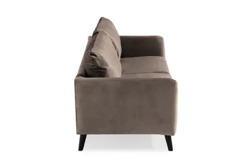Trend 3-seter Rektangulær Fløyelssofa med Buede Armlener - Taupe - Møbler - Sofaer - Fløyelssofaer