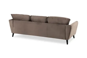Trend 3-seter Rektangulær Fløyelssofa med Buede Armlener - Taupe - Møbler - Sofaer - Fløyelssofaer