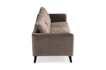 Trend 3-seter Rektangulær Fløyelssofa med Buede Armlener - Taupe - Møbler - Sofaer - Fløyelssofaer