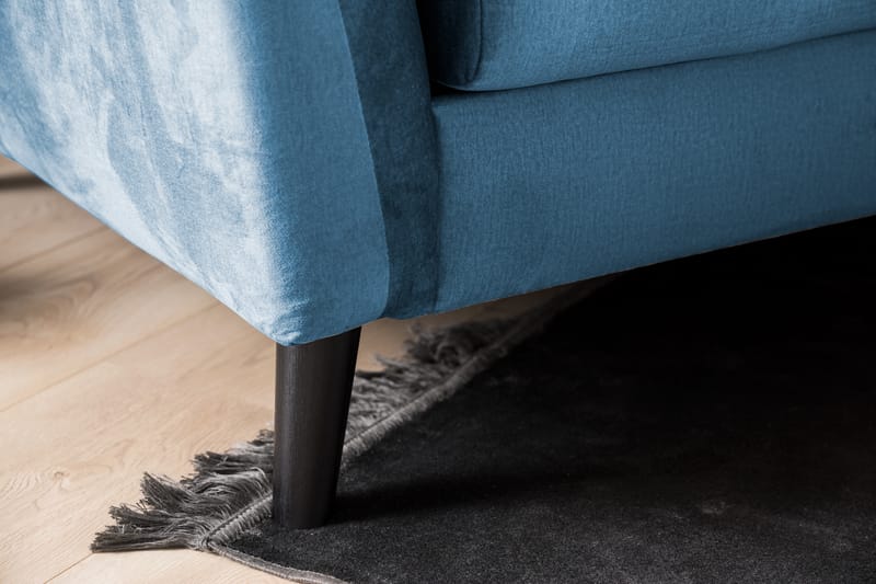 Trend 3-seters Fløyelssofa - Blå - Møbler - Sofaer - Fløyelssofaer