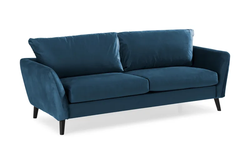 Trend 3-seters Fløyelssofa - Blå - Møbler - Sofaer - Fløyelssofaer