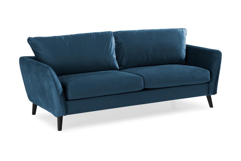 Trend 3-seters Fløyelssofa - Blå - Møbler - Sofaer - Fløyelssofaer