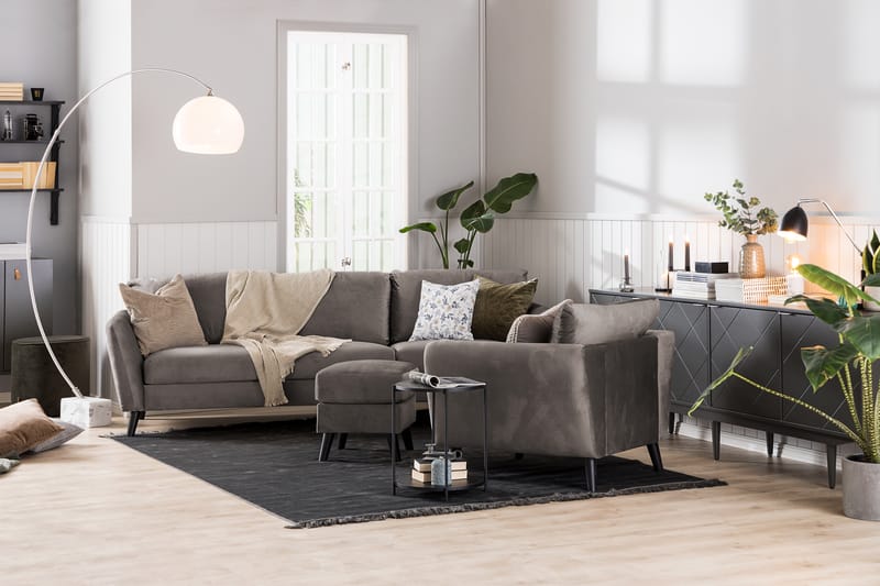Trend 3-seters Fløyelssofa - Brun - Møbler - Sofaer - Fløyelssofaer