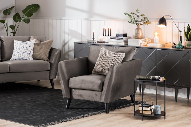 Trend 3-seters Fløyelssofa - Brun - Møbler - Sofaer - Fløyelssofaer