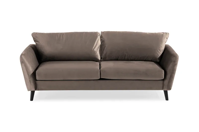 Trend 3-seters Fløyelssofa, Brun