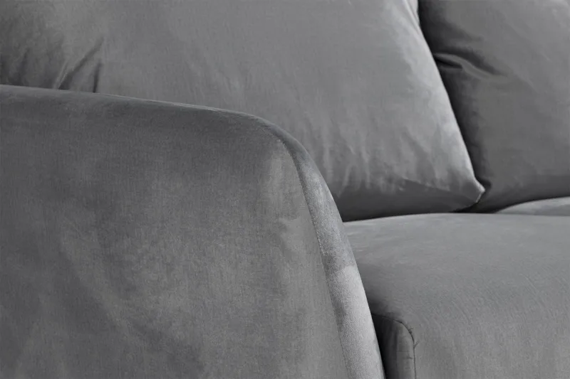 Trend 3-seters Fløyelssofa - Lys grå - Møbler - Sofaer - Fløyelssofaer