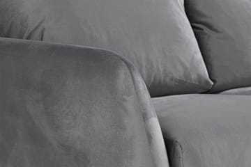 Trend 3-seters Fløyelssofa - Lys grå - Møbler - Sofaer - Fløyelssofaer