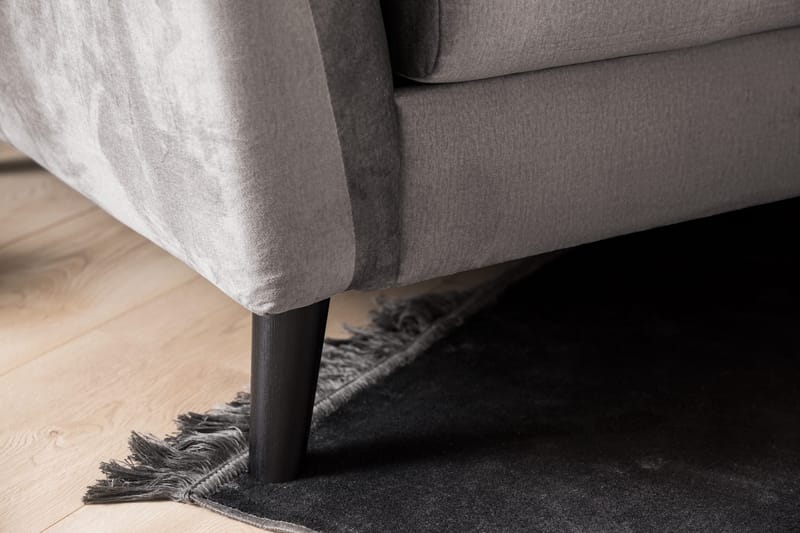 Trend 3-seters Fløyelssofa - Mørkegrå - Møbler - Sofaer - Fløyelssofaer