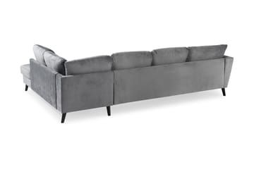 Trend 4-seters Høyrevendt U-formet Sofa med Divan og Sjeselong i Fløyel - Lys grå - Møbler - Sofaer - Fløyelssofaer