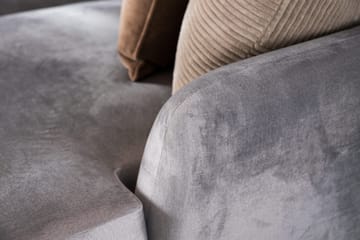 Trend 4-seters Høyrevendt U-formet Sofa med Divan og Sjeselong i Fløyel - Lys grå - Møbler - Sofaer - Fløyelssofaer