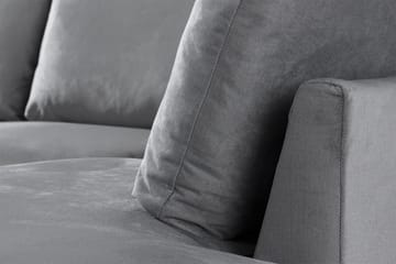 Trend 4-seters Høyrevendt U-formet Sofa med Divan og Sjeselong i Fløyel - Lysegrå - Møbler - Sofaer - Fløyelssofaer