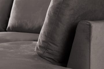 Trend 4-seters Høyrevendt U-formet Sofa med Divan og Sjeselong i Fløyel - Mørk grå - Møbler - Sofaer - Fløyelssofaer