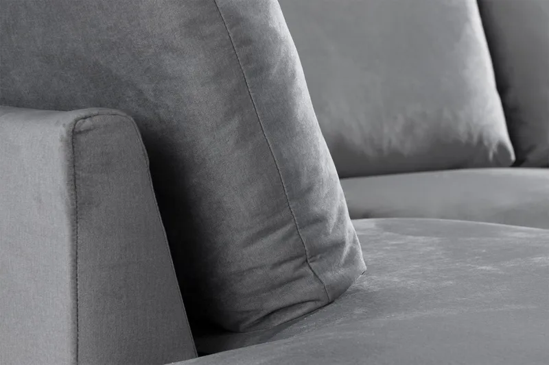 Trend 4-seters Venstrevendt U-formet Sofa med Divan og Sjeselong i Fløyel - Lys grå - Møbler - Sofaer - Fløyelssofaer