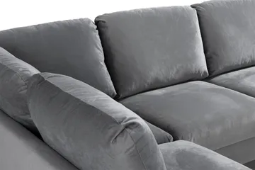 Trend 4-seters Venstrevendt U-formet Sofa med Divan og Sjeselong i Fløyel - Lys grå - Møbler - Sofaer - Fløyelssofaer