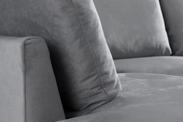Trend 4-seters Venstrevendt U-formet Sofa med Divan og Sjeselong i Fløyel - Lysegrå - Møbler - Sofaer - Sofaer med sjeselong - 4 seters sofa med divan