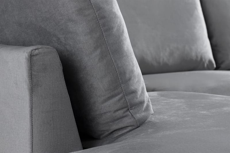 Trend 4-seters Venstrevendt U-formet Sofa med Divan og Sjeselong i Fløyel - Lysegrå - Møbler - Sofaer - Sofaer med sjeselong - 4 seters sofa med divan