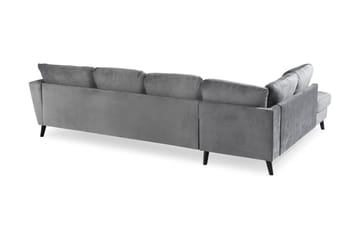 Trend 4-seters Venstrevendt U-formet Sofa med Divan og Sjeselong i Fløyel - Lysegrå - Møbler - Sofaer - Sofaer med sjeselong - 4 seters sofa med divan