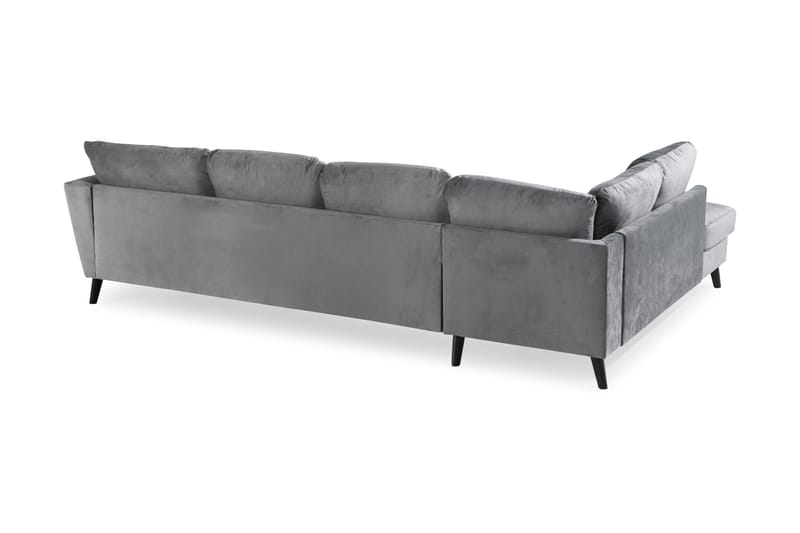 Trend 4-seters Venstrevendt U-formet Sofa med Divan og Sjeselong i Fløyel - Lysegrå - Møbler - Sofaer - Sofaer med sjeselong - 4 seters sofa med divan