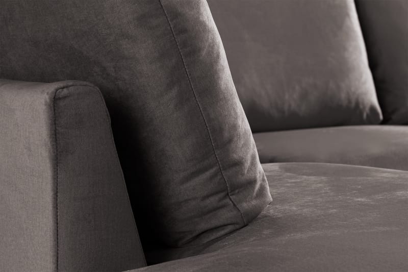 Trend 4-seters Venstrevendt U-formet Sofa med Divan og Sjeselong i Fløyel - Mørkegrå - Møbler - Sofaer - Fløyelssofaer