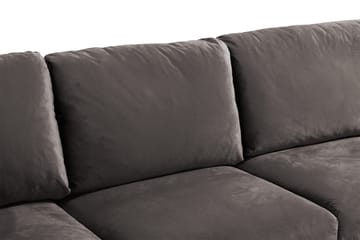 Trend 5-seters Høyrevendt L-formet Hjørnesofa med Divan i Fløyel - Mørk grå - Møbler - Sofaer - Fløyelssofaer
