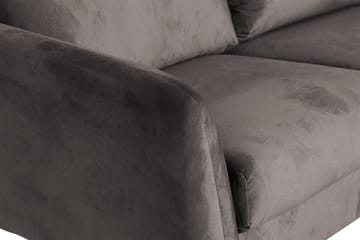 Trend 5-seters Høyrevendt L-formet Hjørnesofa med Divan i Fløyel - Mørk grå - Møbler - Sofaer - Fløyelssofaer