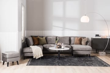 Trend 5-seters Høyrevendt L-formet Hjørnesofa med Divan i Fløyel - Mørkegrå - Møbler - Sofaer - Fløyelssofaer
