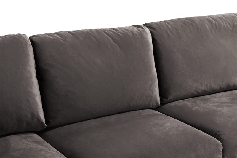 Trend 5-seters Høyrevendt L-formet Hjørnesofa med Divan i Fløyel - Mørkegrå - Møbler - Sofaer - Fløyelssofaer