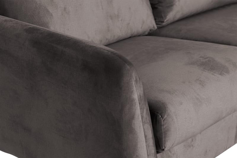 Trend 5-seters Høyrevendt L-formet Hjørnesofa med Divan i Fløyel - Mørkegrå - Møbler - Sofaer - Fløyelssofaer