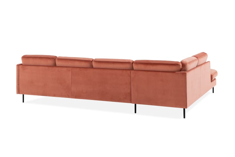 U-sofa Elion med Divan Fløyel Høyre - Rosa - Fløyelssofaer - U-sofa