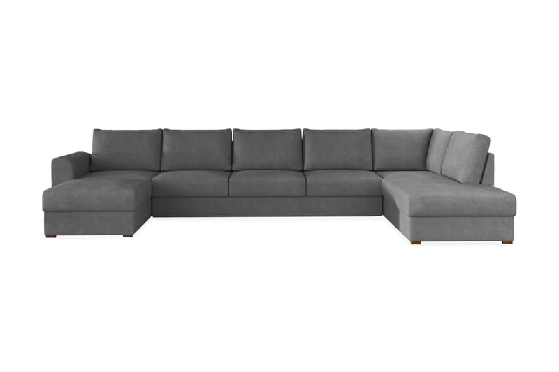 U-sovesofa Willhem Stor Høyre - Grå - Sovesofa divan - Fløyelssofaer