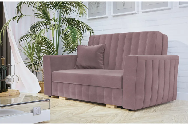 Upperud Sofa - Rosa - Møbler - Sofaer - Sovesofaer - 2 seters sovesofa