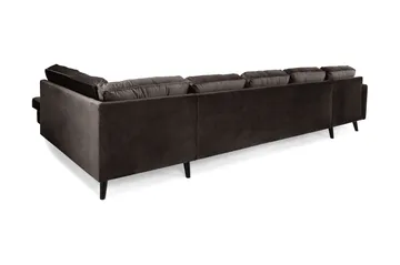 Vanlig sofa med divan og sjeselong Scandinavian Choice Monroe U-sofa Large med divan venstre fløyel Brun - Møbler - Sofaer - Fløyelssofaer