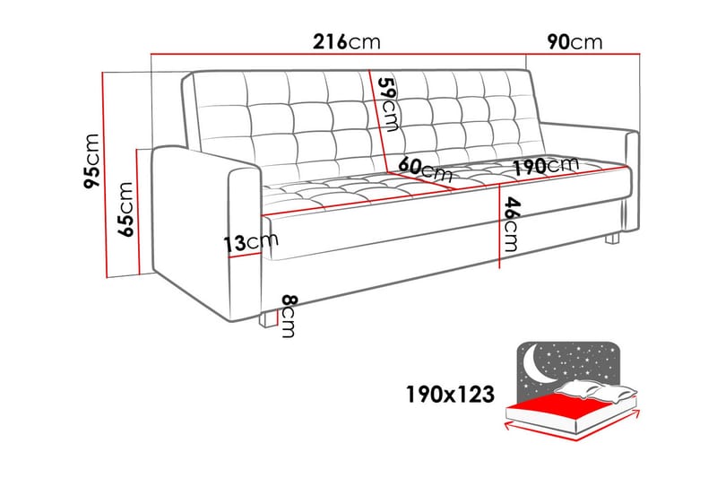Veasna Sovesofa - Blå - Møbler - Sofaer - Fløyelssofaer