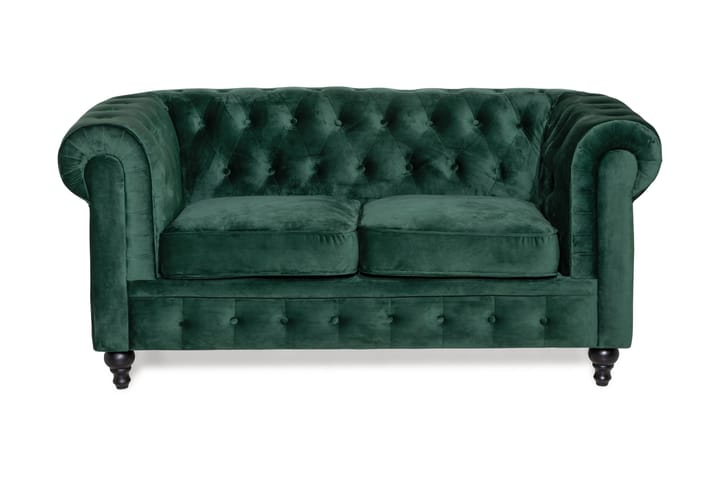 Fløyelssofa Walton Lyx 2-seter - Mørkgrønn - Howard-sofaer - Fløyelssofaer - Chesterfield sofaer - 2 seter sofa