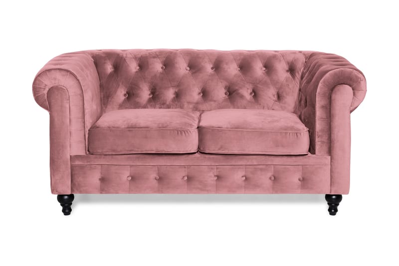 Fløyelssofa Walton Lyx 2-seter - Rostrosa - Fløyelssofaer - 2 seter sofa - Howard-sofaer - Chesterfield sofaer