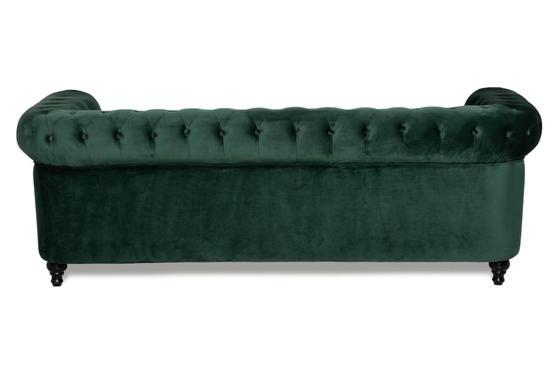Fløyelssofa Walton Lyx 3-seter - Mørkgrønn - 3 seter sofa - Fløyelssofaer - Howard-sofaer - Chesterfield sofaer