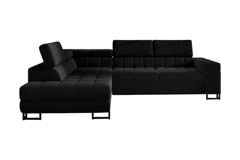 Warwick 3-seters Hjørnesovesofa - Svart - Møbler - Sofaer - Fløyelssofaer
