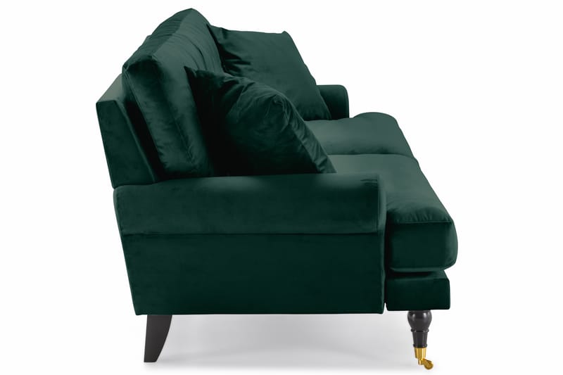 Fløyelssofa Webber 3-seter - Mørkgrønn|Messing - Fløyelssofaer - Howard-sofaer - 3 seter sofa