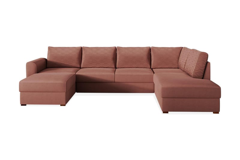 Wilma 4-seters Sovesofa Venstre - Rosa - Fløyelssofaer - Sovesofa divan