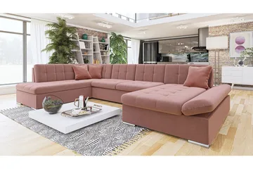 Zumar 4-seters Sovesofa Universal - Rosa - Møbler - Sofaer - Fløyelssofaer