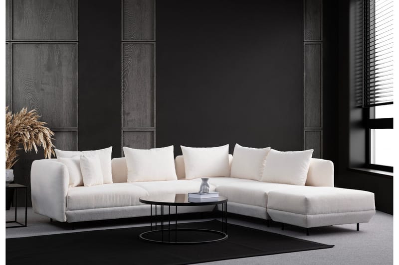 Floransa 4-seters Sofa med Divan - Hvit - Møbler - Sofaer - Sofaer med sjeselong - 4 seters sofa med divan