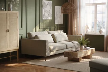 Florenz 3-seters Sofa i Chenille - Grå / Beige - Møbler - Sofaer - 3 seter sofa