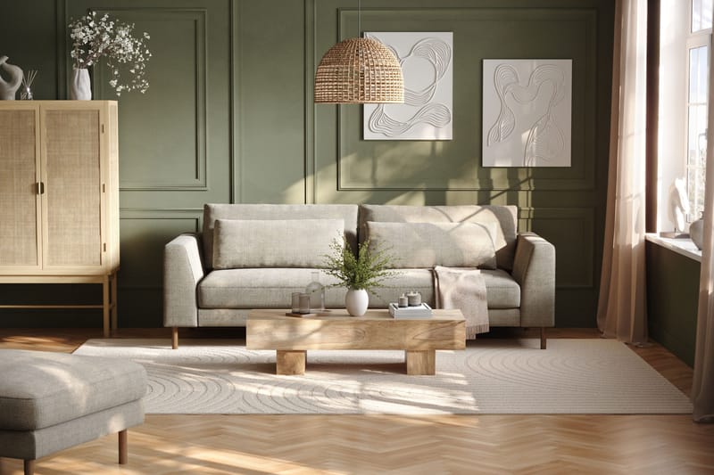 Florenz 3-seters Sofa i Chenille - Grå / Beige - Møbler - Sofaer - 3 seter sofa