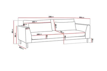 Florenz 3-seters Sofa i Chenille - Grå / Beige - Møbler - Sofaer - 3 seter sofa