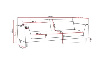 Florenz 3-seters Sofa i Chenille - Grå / Beige - Møbler - Sofaer - 3 seter sofa