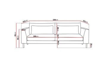 Florenz 3-seters Sofa i Chenille - Grå / Beige - Møbler - Sofaer - 3 seter sofa