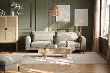 Florenz 3-seters Sofa i Chenille - Grå / Beige - Møbler - Sofaer - 3 seter sofa