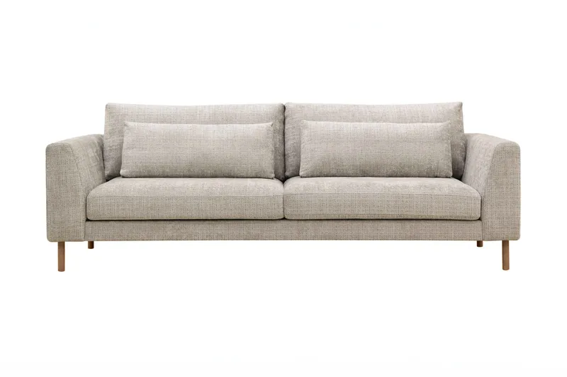 Florenz 3-seters Sofa i Chenille, Grå / Beige